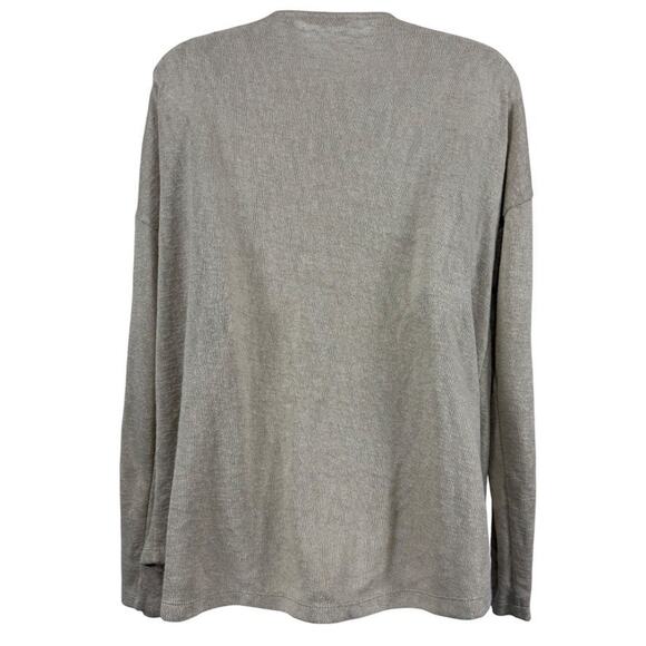 Soft Surroundings Valentina Zip Sweater Stone Beige V-Neck Long Sleeve sz L - Picture 14 of 16